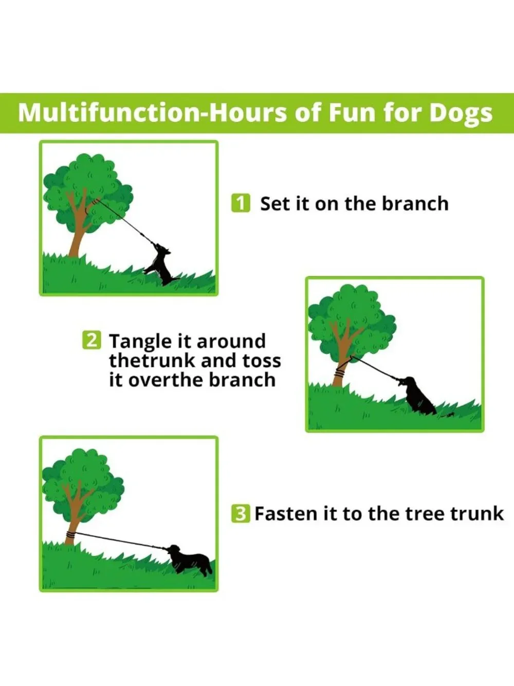 Interactive Bungee Tug Toy for Dogs - Durable Tug-of-War & Chew Rope Set